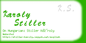 karoly stiller business card